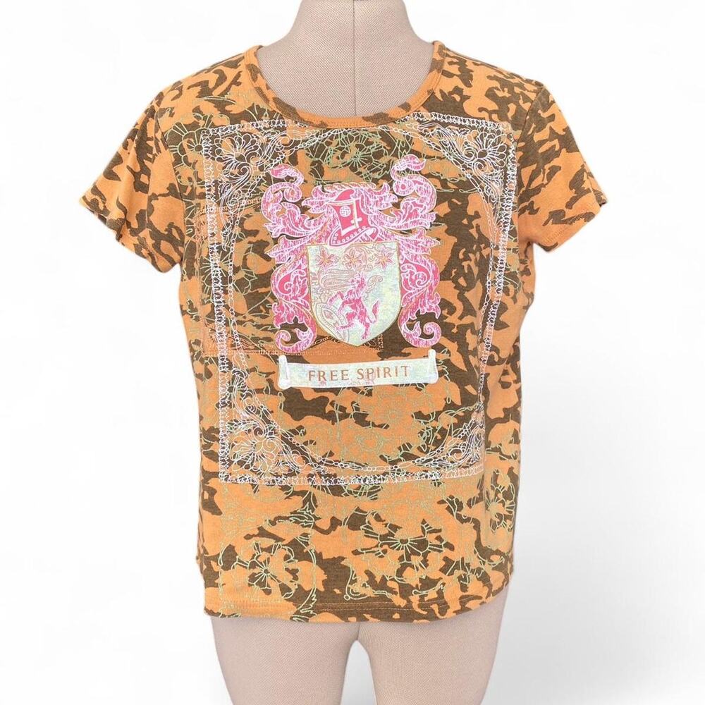 Women's Faded glory orange camo graphic tee, size L/XL